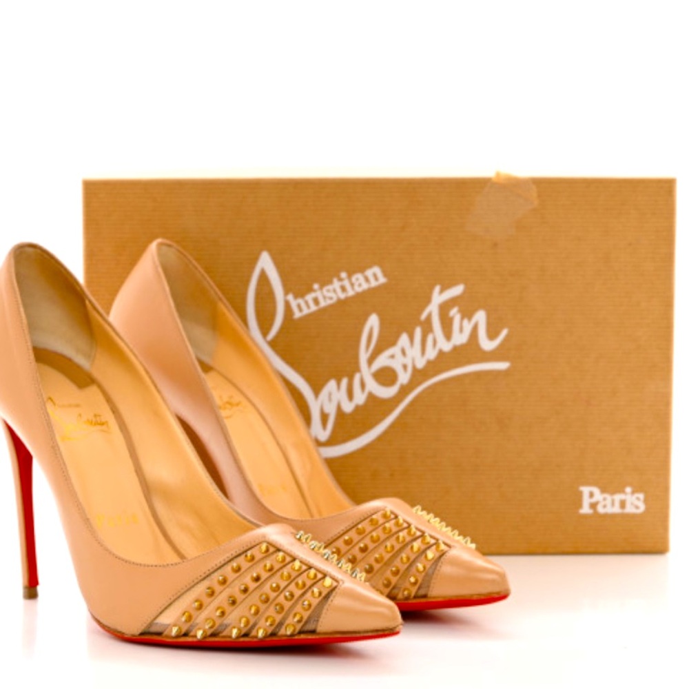 Christian Louboutin Beige Studded Heels
